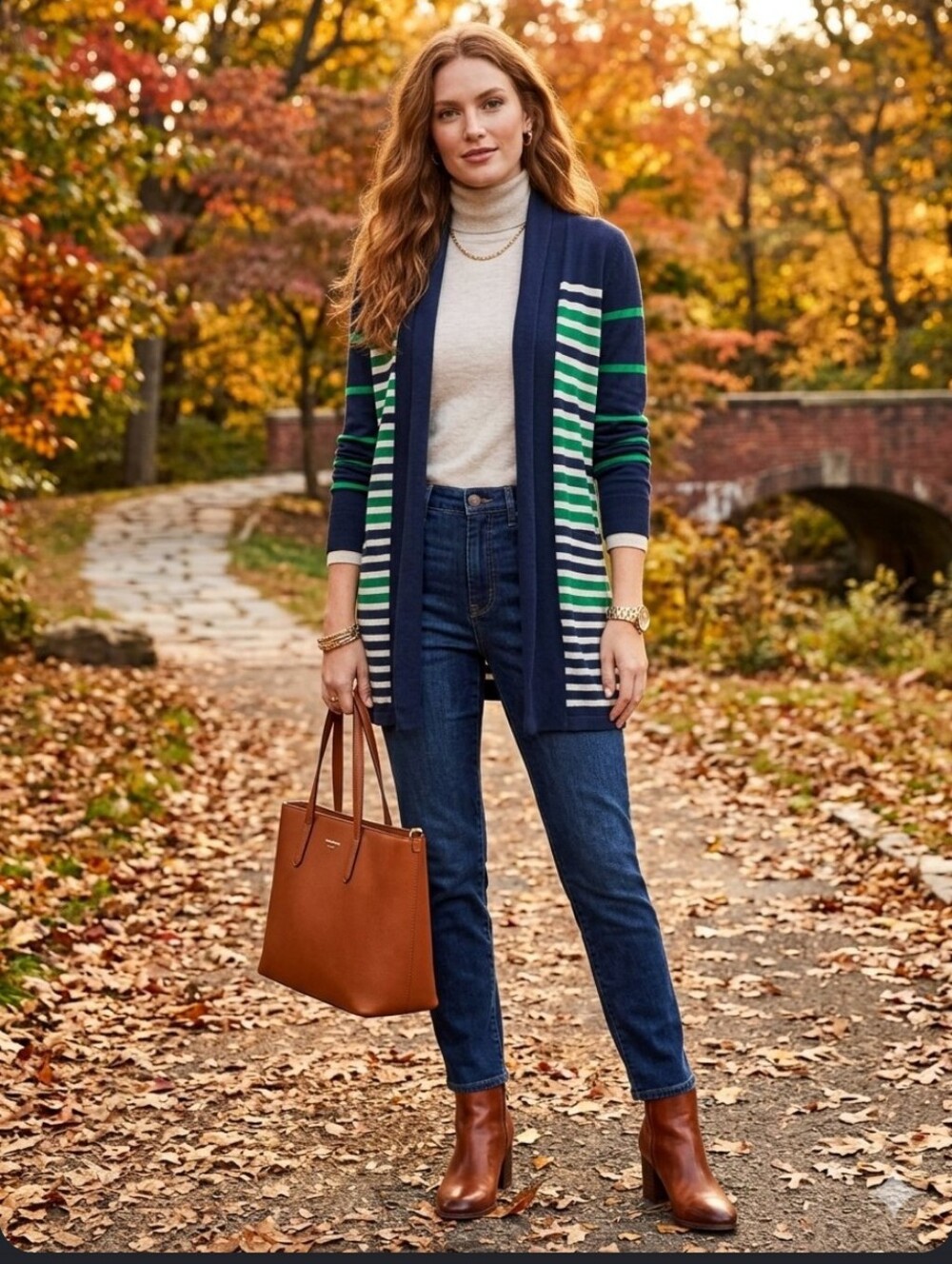 Sweater-large-navy blue and green
